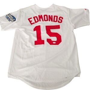 Jim Edmonds Signed Autograph St Louis Cardinals Majestic Baseball Jersey JSA COA